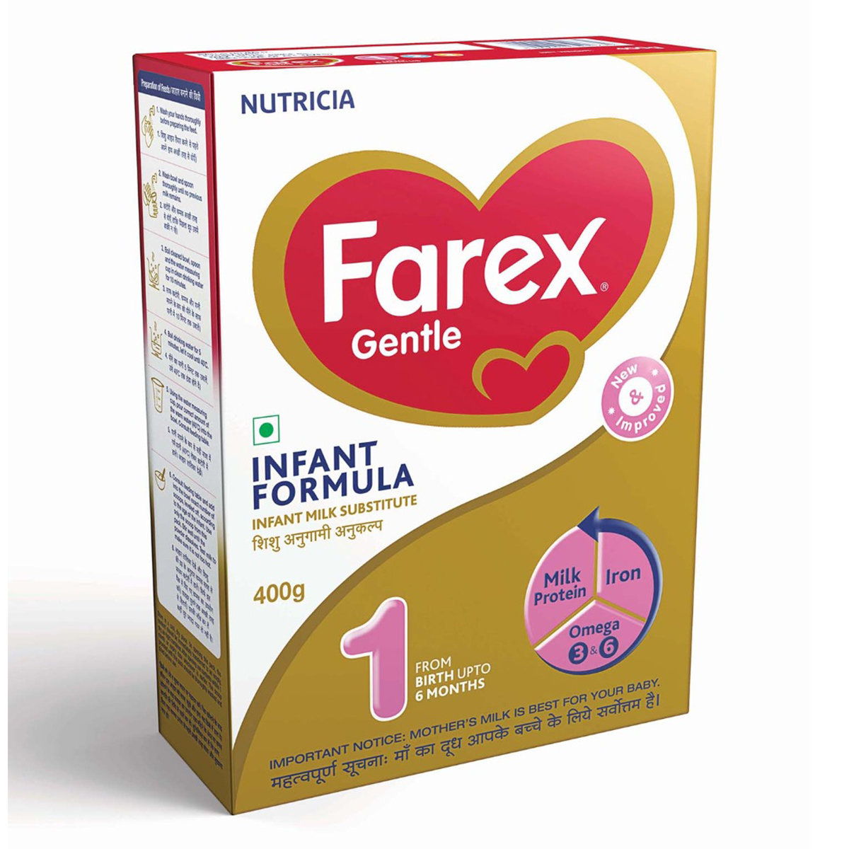 Farex Gentle Infant Formula Stage 1 Powder for Up to 6 Months, 400 gm Refill Pack, Pack of 1 Farex Gentle Infant Formula Stage 1 Powder for Up to 6 Months, 400 gm Refill Pack, Pack of 1