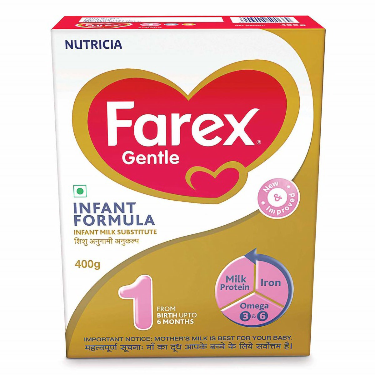 Farex Gentle Infant Formula Stage 1 Powder for Up to 6 Months, 400 gm Refill Pack, Pack of 1 Farex Gentle Infant Formula Stage 1 Powder for Up to 6 Months, 400 gm Refill Pack, Pack of 1