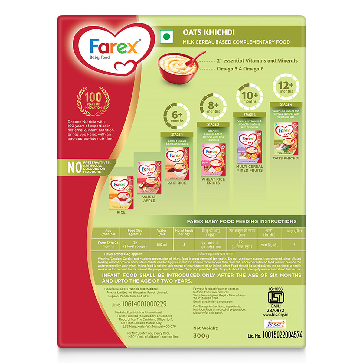 Farex Oats Khichidi Baby Cereal, After 12 Months, 300 gm Refill Pack, Pack of 1 Farex Oats Khichidi Baby Cereal, After 12 Months, 300 gm Refill Pack, Pack of 1
