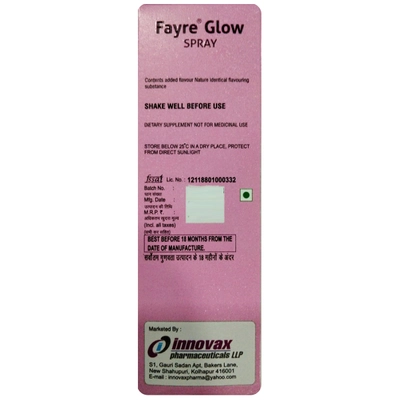 Fayre Glow Oral Spray 60 ml, Pack of 1 SPRAY