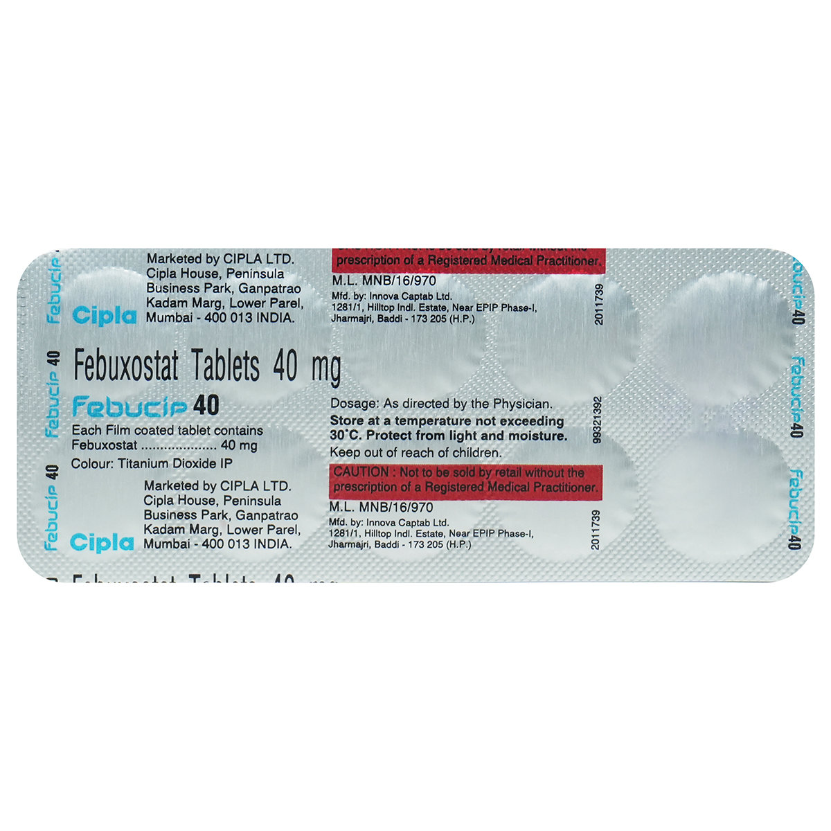 Febucip 40 Tablet 10's, Pack of 10 TABLETS Febucip 40 Tablet 10's, Pack of 10 TABLETS