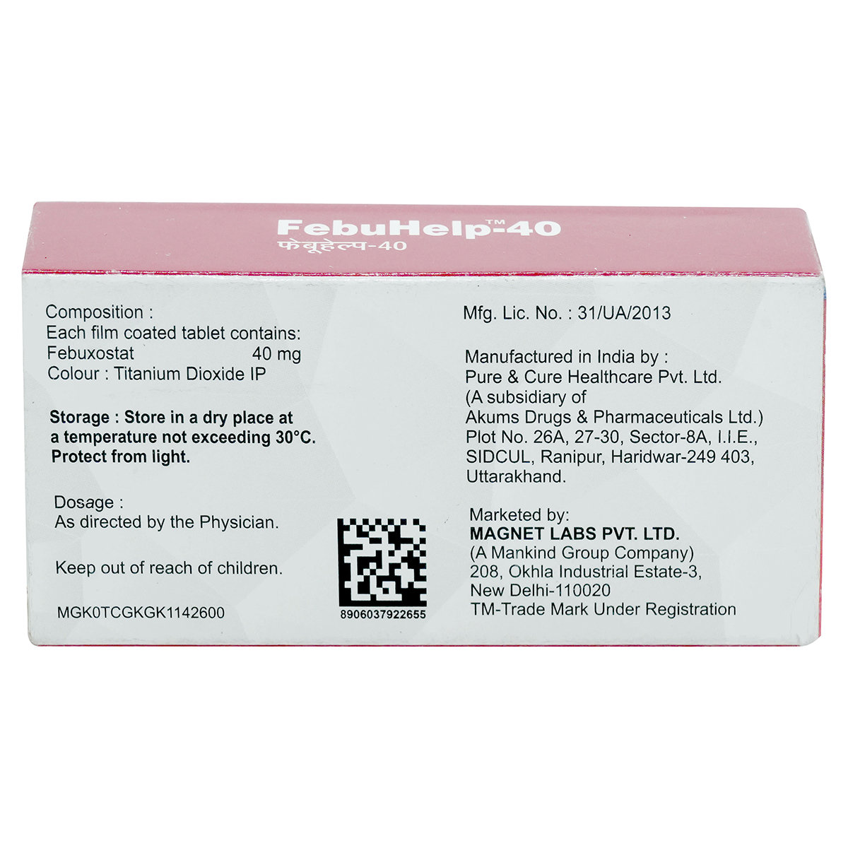 Febuhelp-40 Tablet 10's, Pack of 10 TABLETS Febuhelp-40 Tablet 10's, Pack of 10 TABLETS