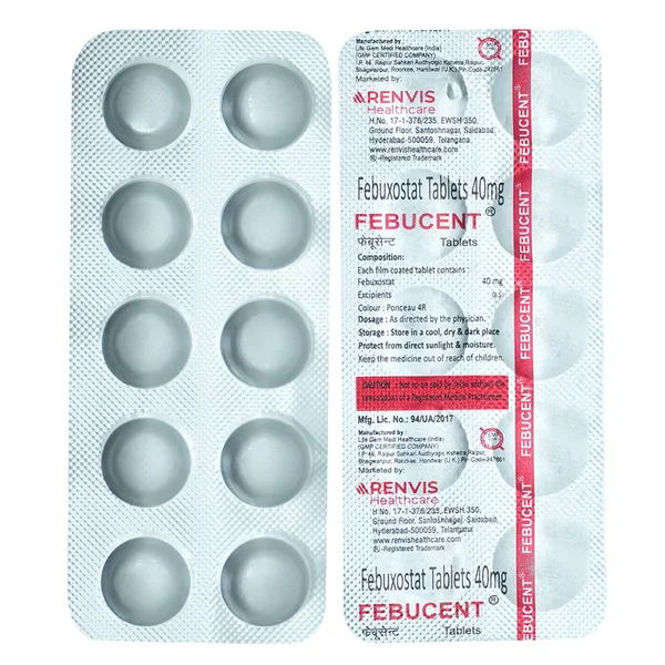 Febucent 40 mg Tablet 10's