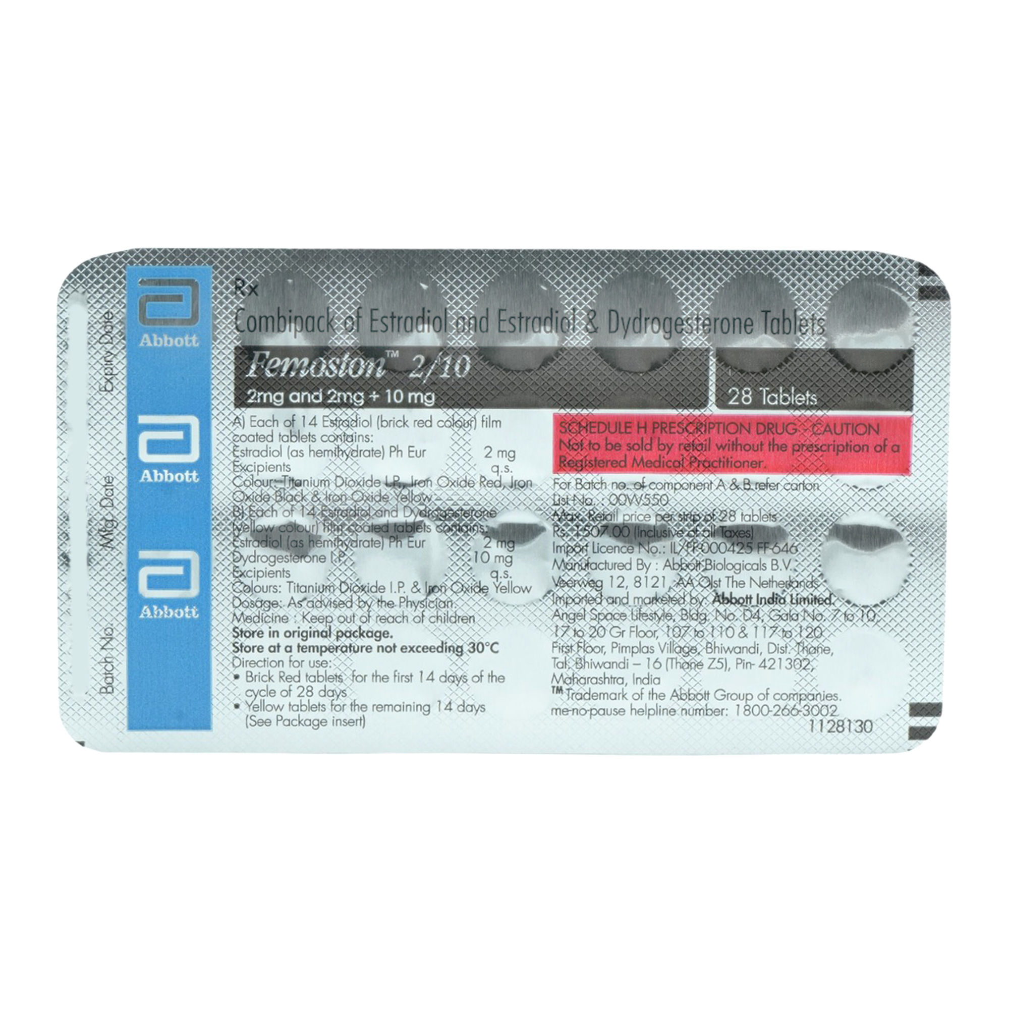 Buy Femoston 2/10 Combipack Tablet 28's Online