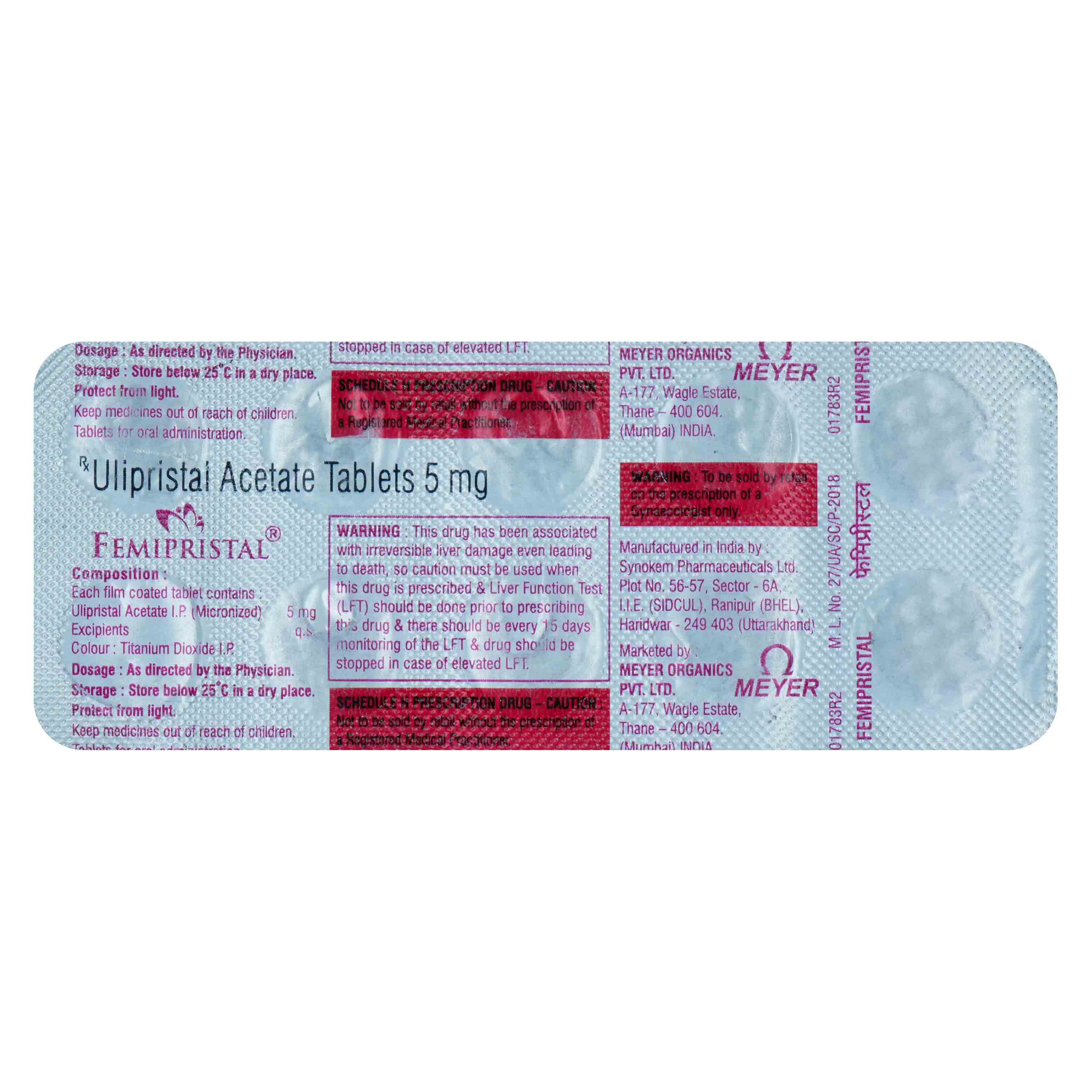 Femipristal Tablet 10's Femipristal Tablet 10's