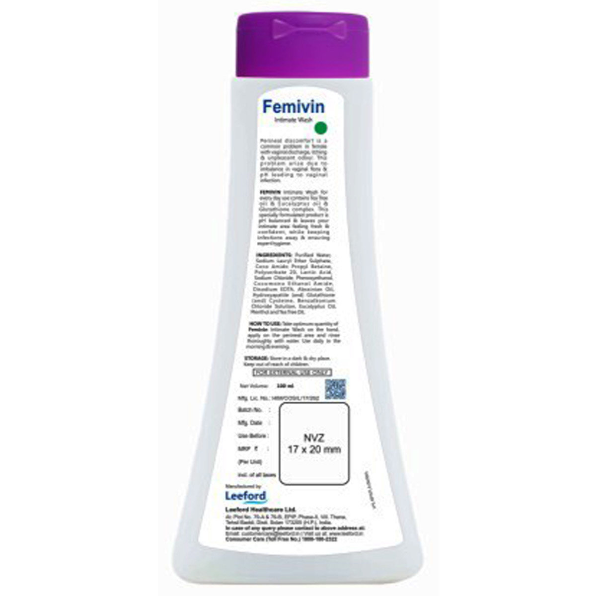 Femivin Intimate Wash, 100 ml, Pack of 1 Femivin Intimate Wash, 100 ml, Pack of 1