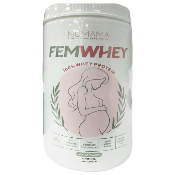 Femwhey Vanilla Flavour Powder, 200 gm, Pack of 1