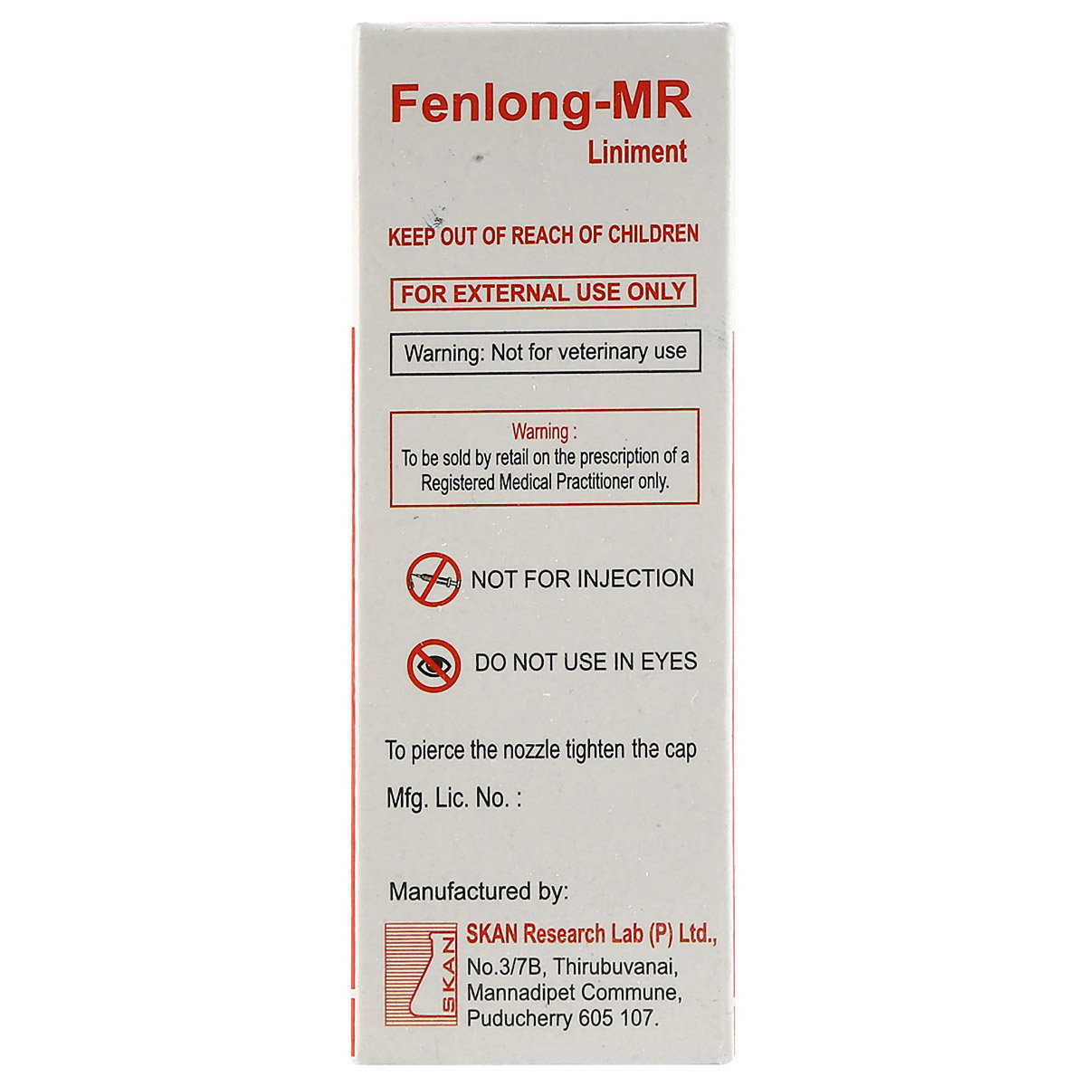 Fenlong-MR Liniment 30 ml, Pack of 1 LINIMENT Fenlong-MR Liniment 30 ml, Pack of 1 LINIMENT