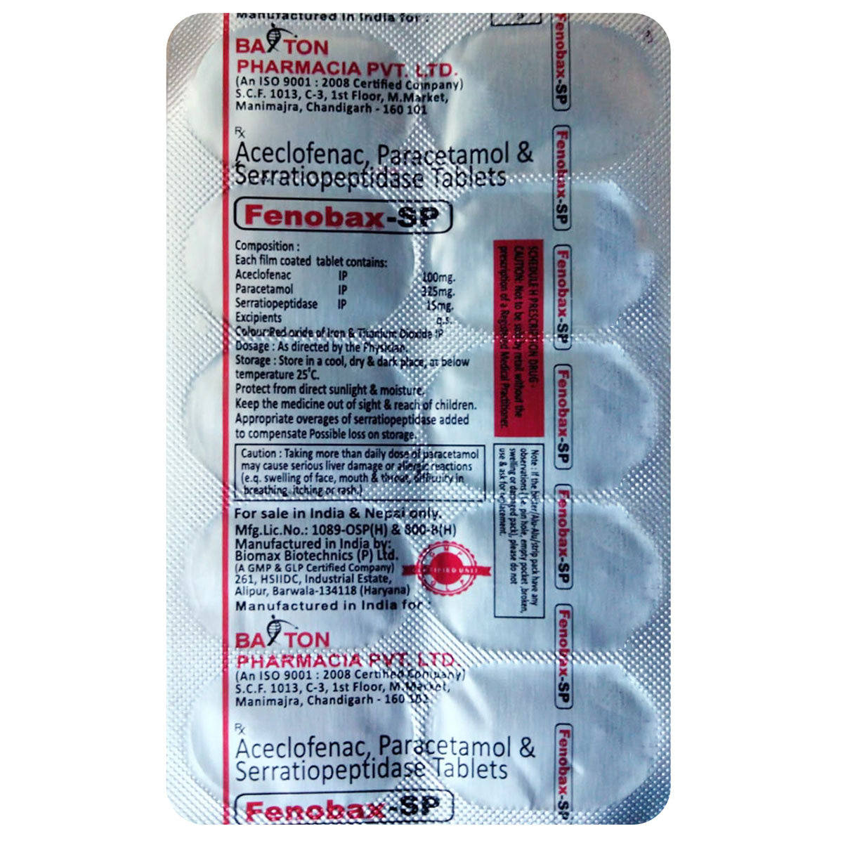 Fenobax-SP Tablet 10's, Pack of 10 TABLETS Fenobax-SP Tablet 10's, Pack of 10 TABLETS