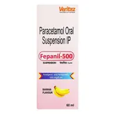 Fepanil-500 Banana Flavour Suspension 60 ml, Pack of 1 Suspension