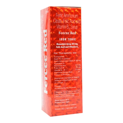 Fercee Red Syrup 225 ml, Pack of 1 LIQUID