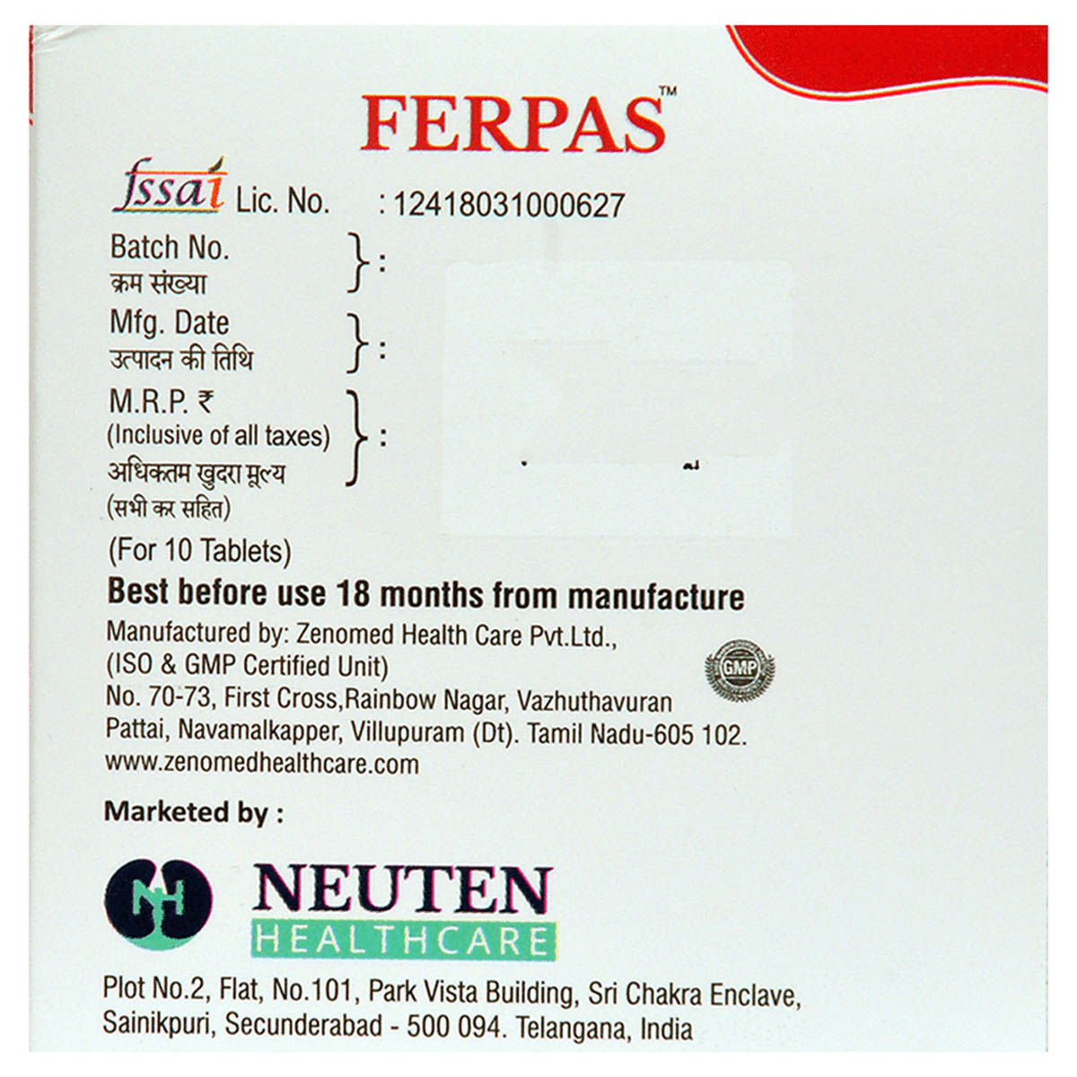 Ferpas Tablet | Uses, Side Effects, Price | Apollo Pharmacy