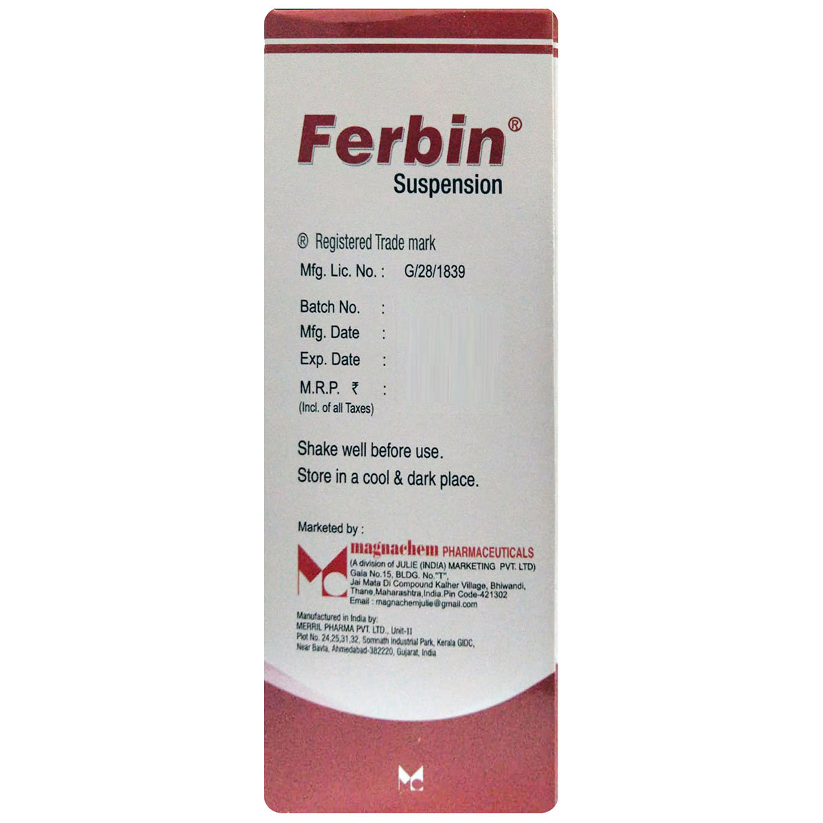 Ferbin Suspension 150 ml, Pack of 1 Suspension Ferbin Suspension 150 ml, Pack of 1 Suspension