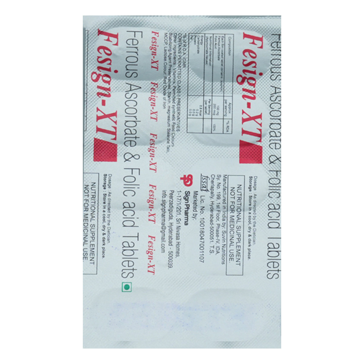 Fesign-XT Tablet 10's, Pack of 10 TabletS Fesign-XT Tablet 10's, Pack of 10 TabletS