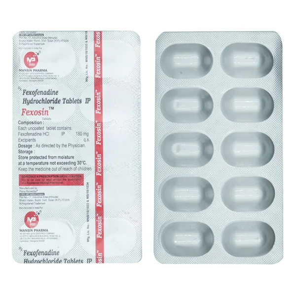 Fexosin 180 mg Tablet 10's