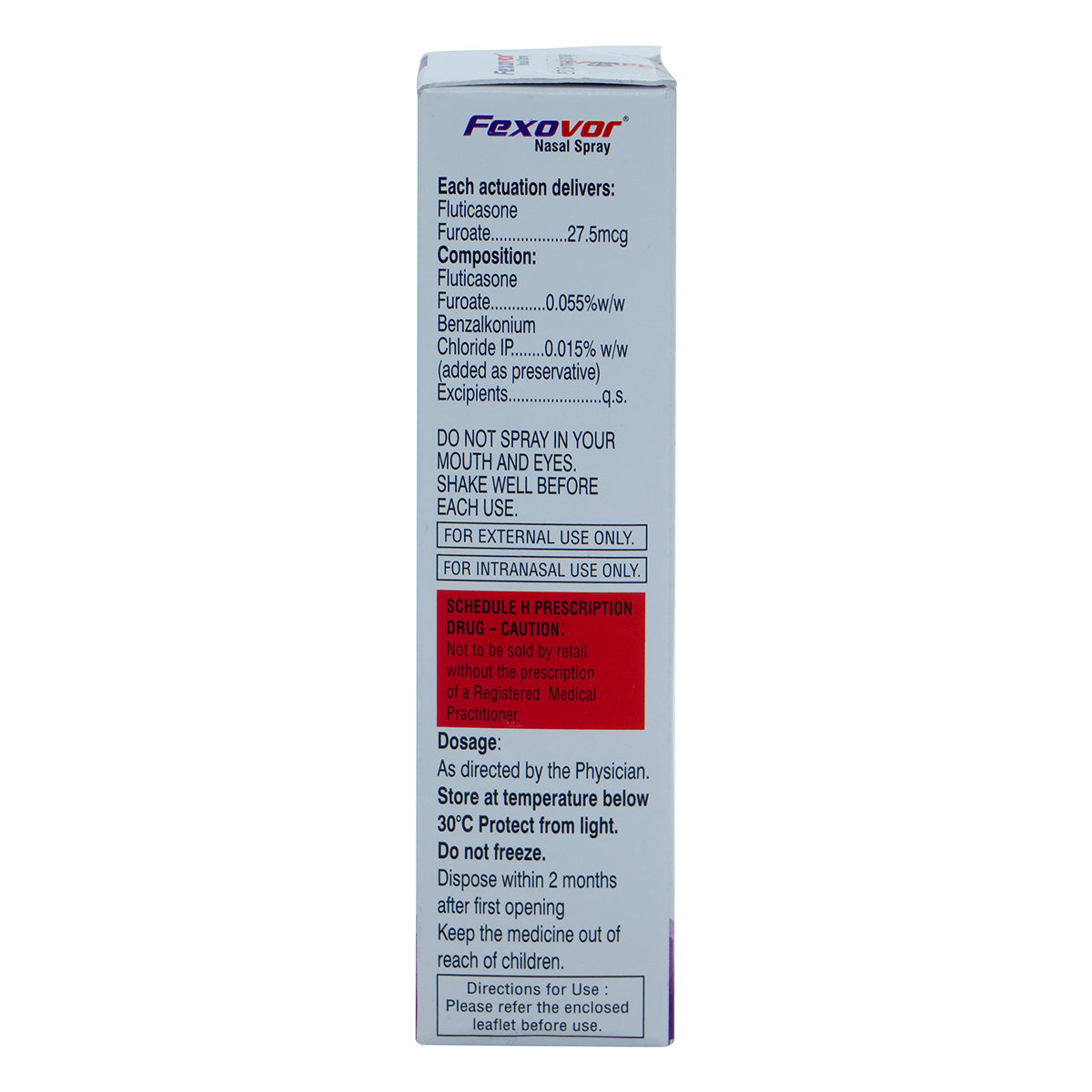 Fexovor 27.5 Nasal Spray 120 MDI, Pack of 1 NASAL SPRAY Fexovor 27.5 Nasal Spray 120 MDI, Pack of 1 NASAL SPRAY