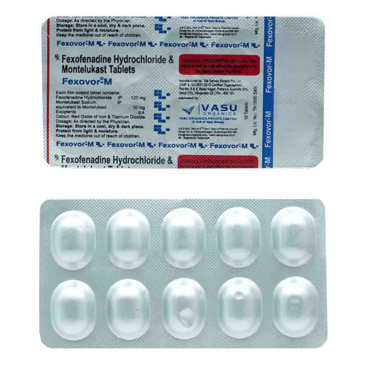 Fexovor-M 120/10 Tablet 10's, Pack of 10 TABLETS Fexovor-M 120/10 Tablet 10's, Pack of 10 TABLETS