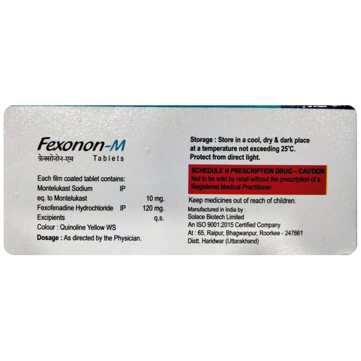 Fexonon-M Tablet 10's, Pack of 10 TABLETS Fexonon-M Tablet 10's, Pack of 10 TABLETS