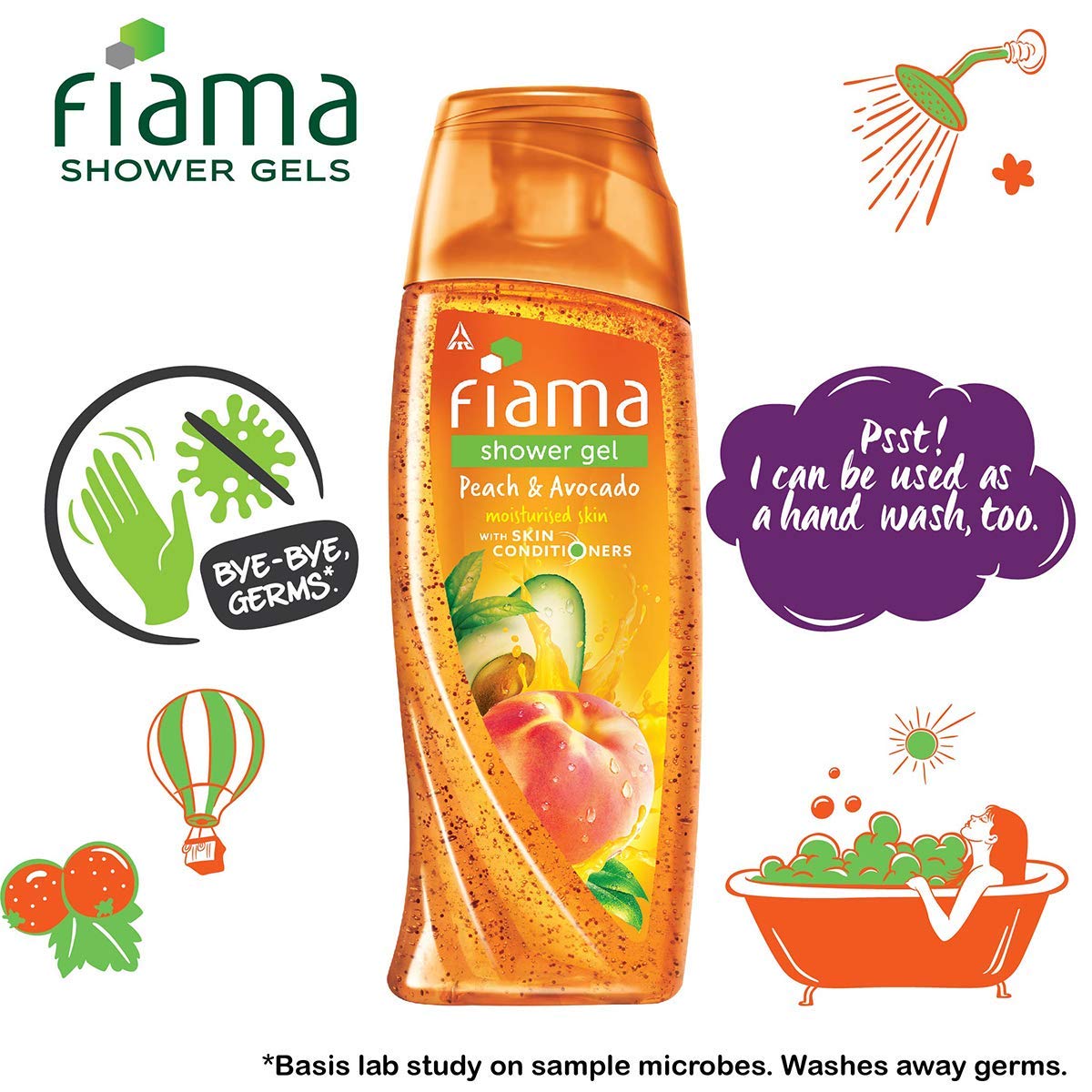 Fiama Di Wills Peach & Avocado Shower Gel, 250 ml | With Skin Conditioners | Gives Soft & Moisturised Skin | For Men & Women | For All Skin Type, Pack of 1 Fiama Di Wills Peach & Avocado Shower Gel, 250 ml | With Skin Conditioners | Gives Soft & Moisturised Skin | For Men & Women | For All Skin Type, Pack of 1