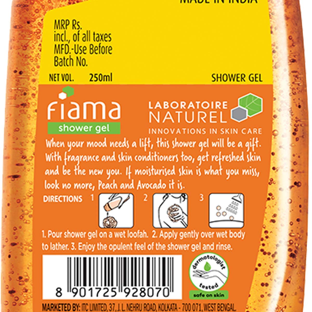 Fiama Di Wills Peach & Avocado Shower Gel, 250 ml | With Skin Conditioners | Gives Soft & Moisturised Skin | For Men & Women | For All Skin Type, Pack of 1 Fiama Di Wills Peach & Avocado Shower Gel, 250 ml | With Skin Conditioners | Gives Soft & Moisturised Skin | For Men & Women | For All Skin Type, Pack of 1