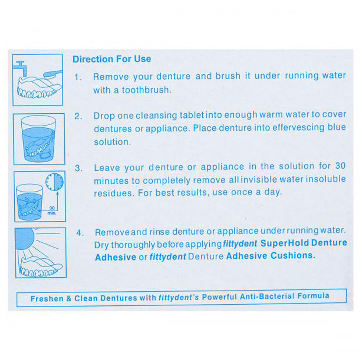 Fittydent Cleansing Tablet 4's, Pack of 4 Fittydent Cleansing Tablet 4's, Pack of 4