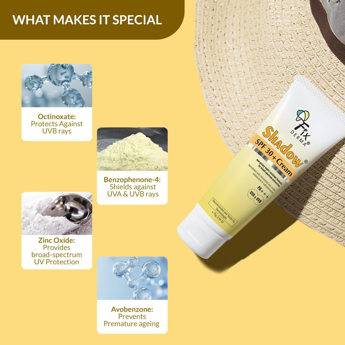 Fixderma Shadow Spf 30+ Cream, 75 gm, Pack of 1 Fixderma Shadow Spf 30+ Cream, 75 gm, Pack of 1