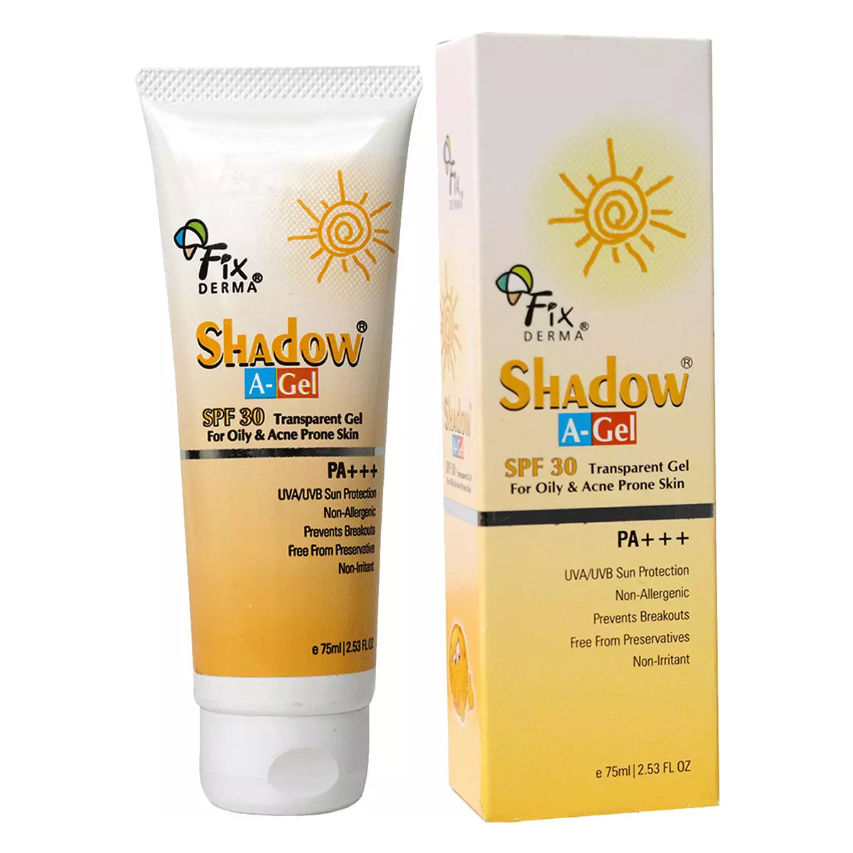 Fixderma Shadow A-Gel SPF 30 Pa+++ Gel, 75 ml, Pack of 1 Fixderma Shadow A-Gel SPF 30 Pa+++ Gel, 75 ml, Pack of 1