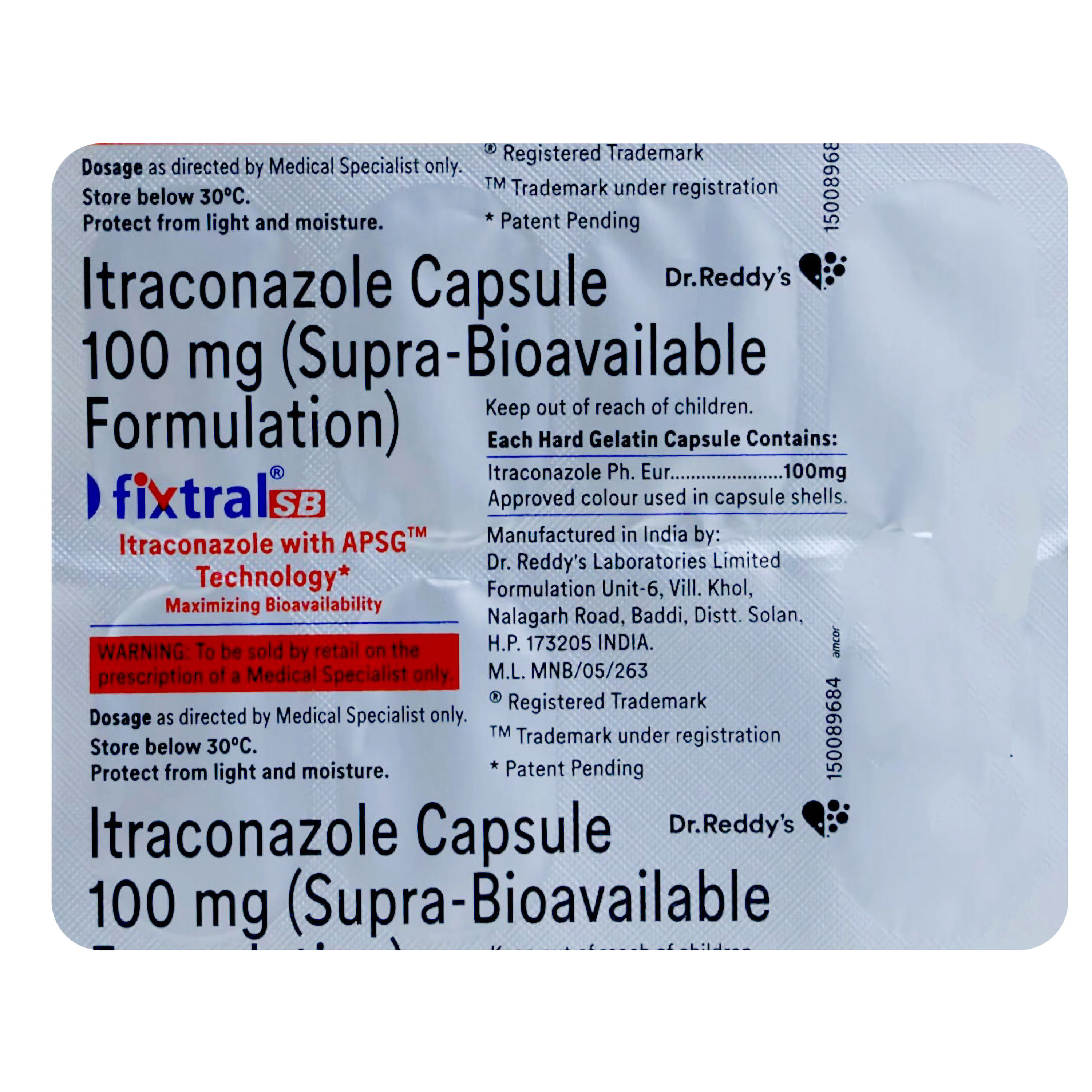 Fixtral SB 100 mg Capsule 7's, Pack of 7 CapsuleS Fixtral SB 100 mg Capsule 7's, Pack of 7 CapsuleS