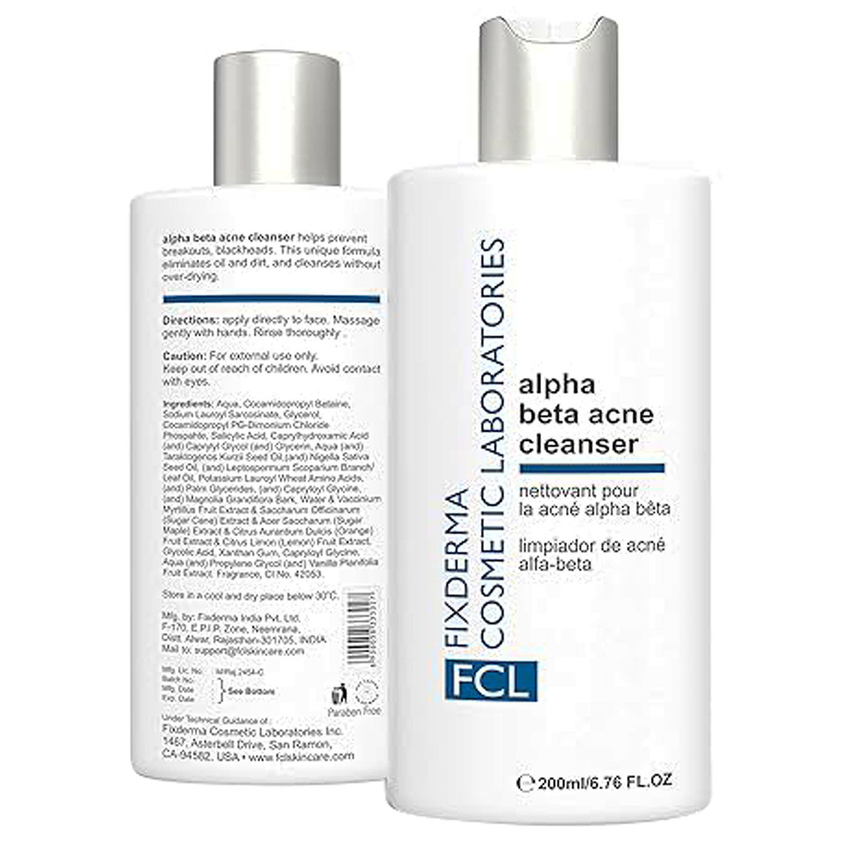 Fixderma Alpha Beta Acne Cleanser 200 ml, Pack of 1 Fixderma Alpha Beta Acne Cleanser 200 ml, Pack of 1