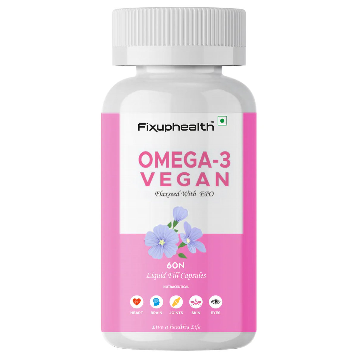 Fixuphealth Omega-3 Vegan, 60 Capsules, Pack of 1 Fixuphealth Omega-3 Vegan, 60 Capsules, Pack of 1