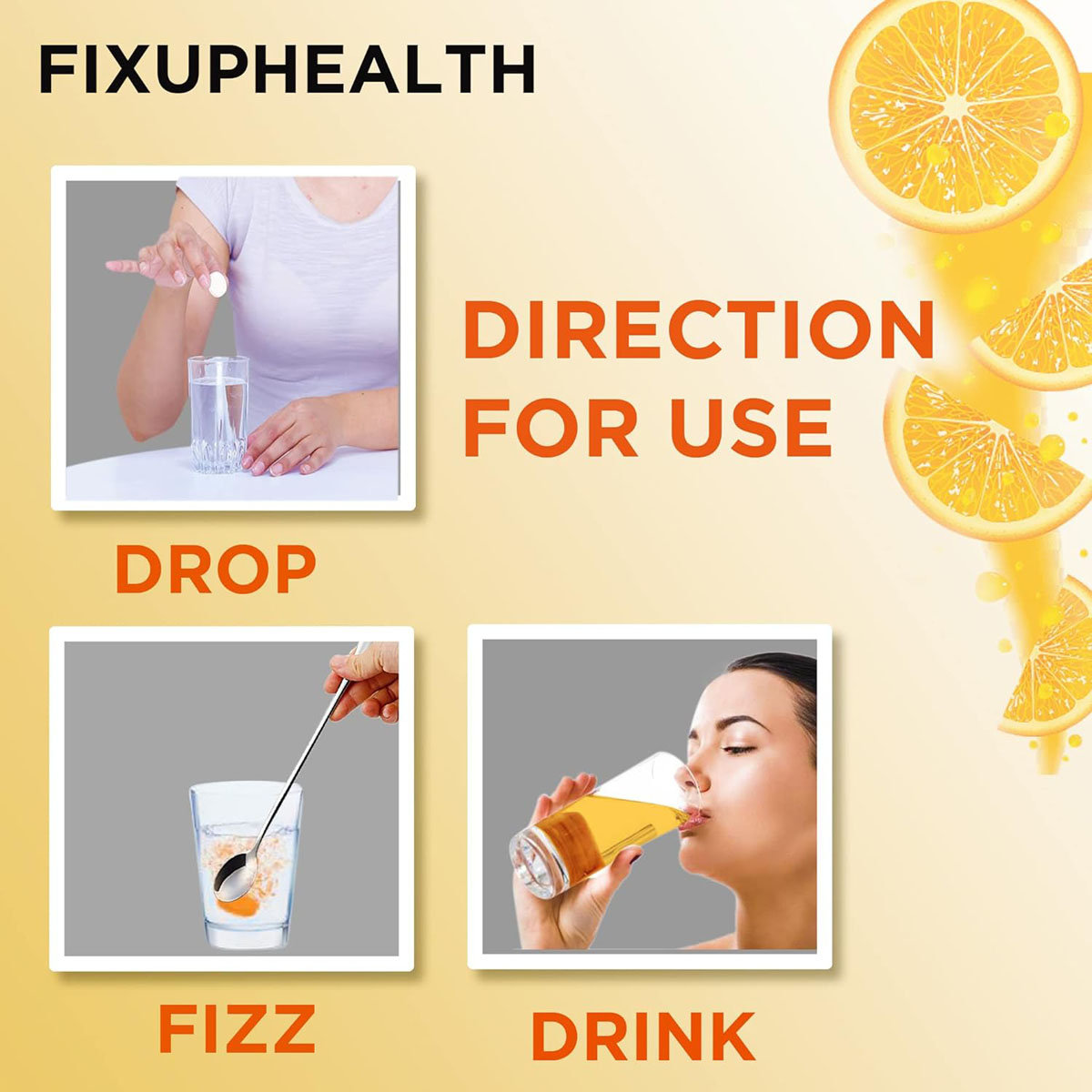Fixuphealth 500mg Calcium &Vitamin D3 Orange Flavour, 20 Effervescent Tablets, Pack of 1 Fixuphealth 500mg Calcium &Vitamin D3 Orange Flavour, 20 Effervescent Tablets, Pack of 1