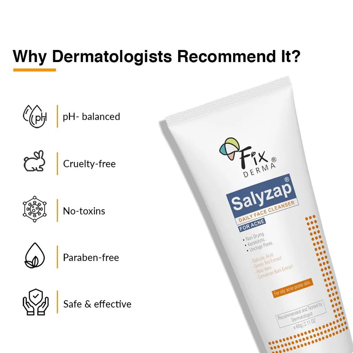 Fixderma Salyzap Daily Face Cleanser, 60 gm, Pack of 1 Fixderma Salyzap Daily Face Cleanser, 60 gm, Pack of 1