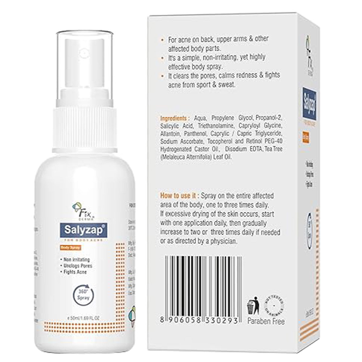 Fixderma Salyzap Body Spray 50 ml, Pack of 1 Fixderma Salyzap Body Spray 50 ml, Pack of 1