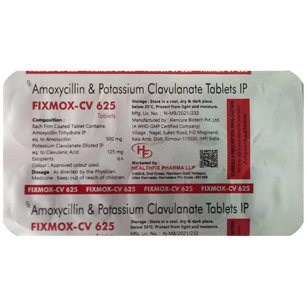 Fixmox-CV 625 Tablet 10's