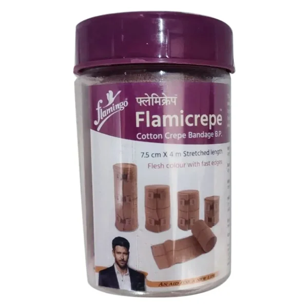 Flamingo Flamicrepe Cotton Crepe Bandage 7.5cm x 4m, 1 Roll