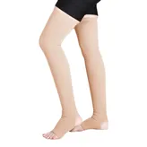 Flamingo Premium Varicose Vein Stockings, Open Toe knee length