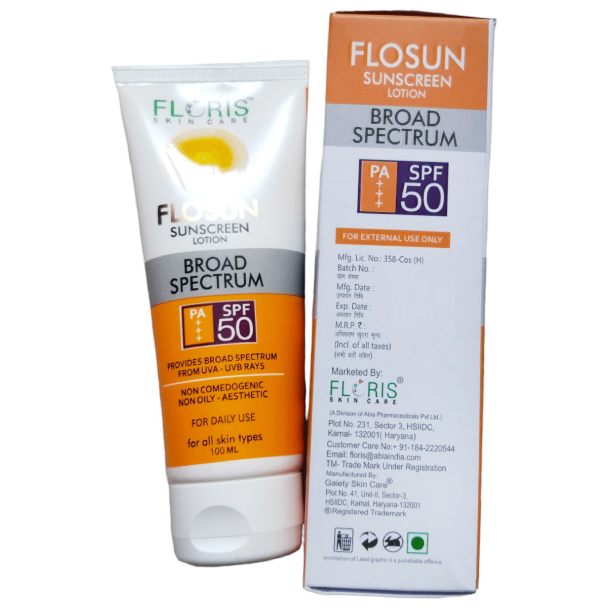 Flosun SPF 50 Sunscreen Lotion 100 ml, Pack of 1 Flosun SPF 50 Sunscreen Lotion 100 ml, Pack of 1