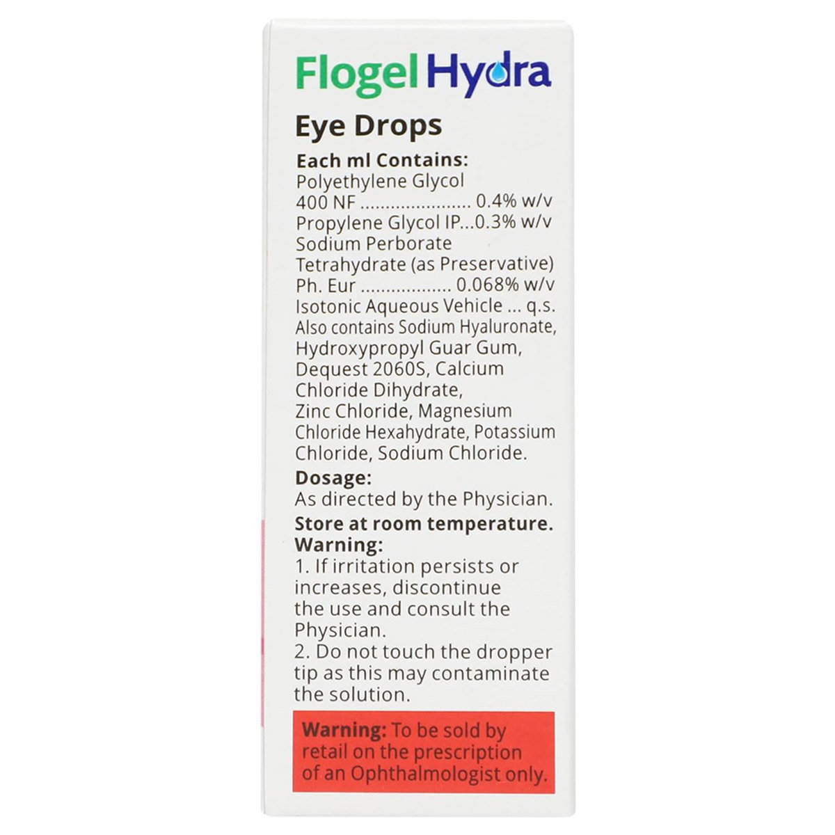 Flogel Hydra Eye Drop 10 ml, Pack of 1 Eye Drops Flogel Hydra Eye Drop 10 ml, Pack of 1 Eye Drops