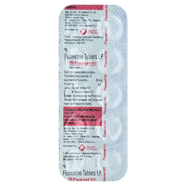 FLUOXET 60MG TABLET, Pack of 10 TABLETS
