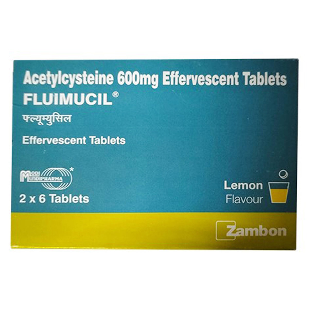 Fluimucil-600 Lemon Flavour Effervescent Tablet 6's, Pack of 6 TabletS Fluimucil-600 Lemon Flavour Effervescent Tablet 6's, Pack of 6 TabletS