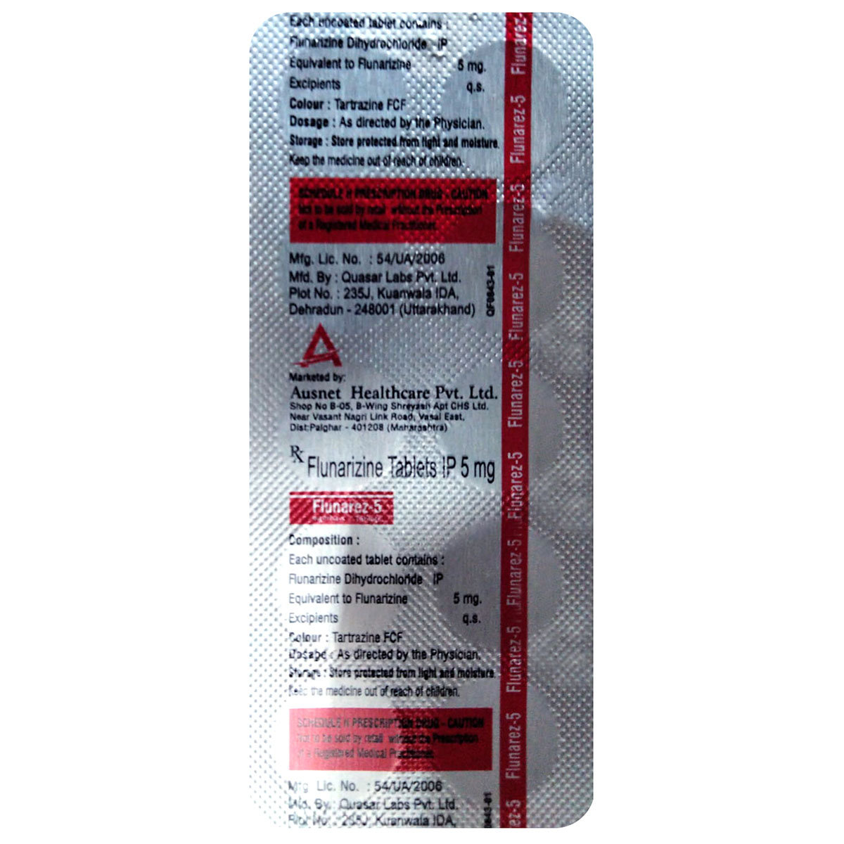 Flunarez-5 Tablet 10's, Pack of 10 TABLETS Flunarez-5 Tablet 10's, Pack of 10 TABLETS