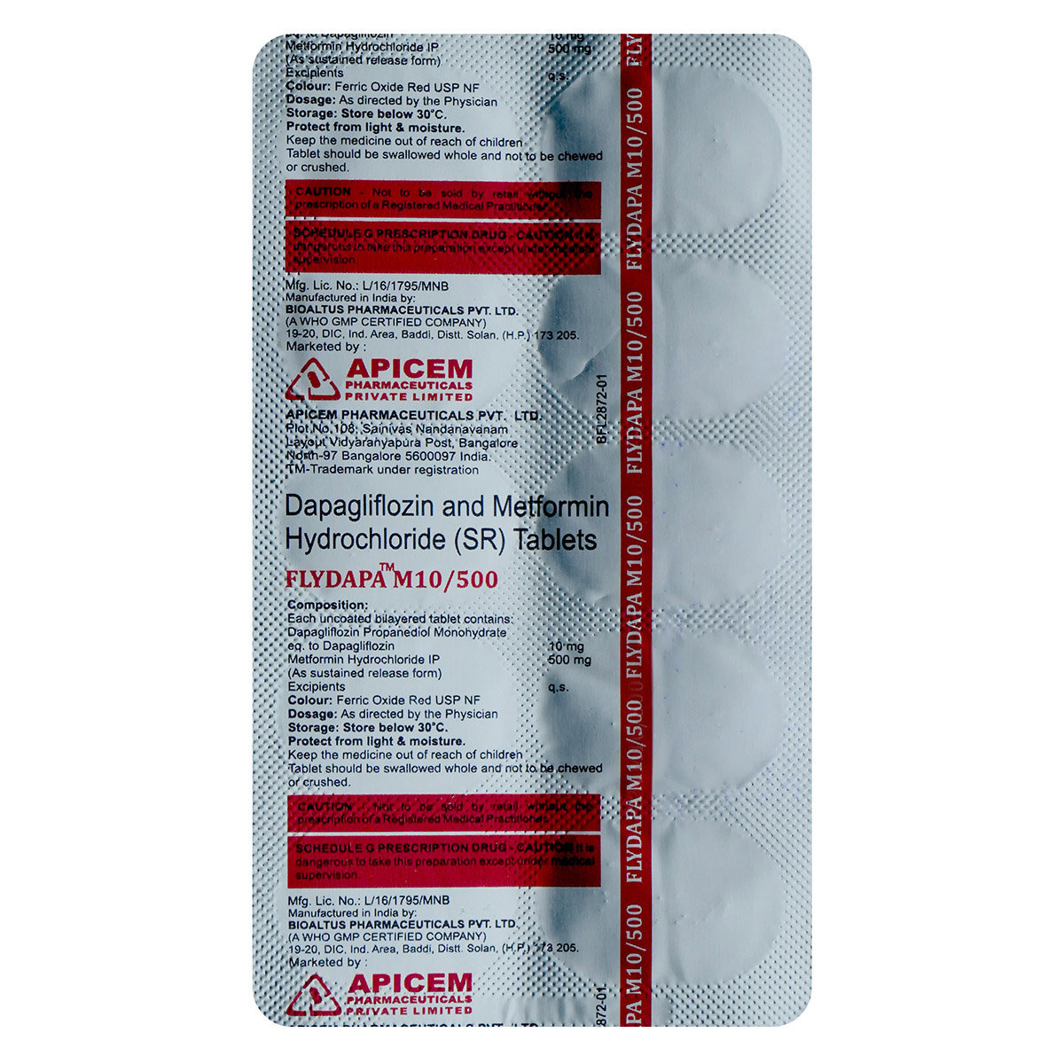 Flydapa M 10 mg/500 mg Tablet 10's, Pack of 10 TabletS Flydapa M 10 mg/500 mg Tablet 10's, Pack of 10 TabletS