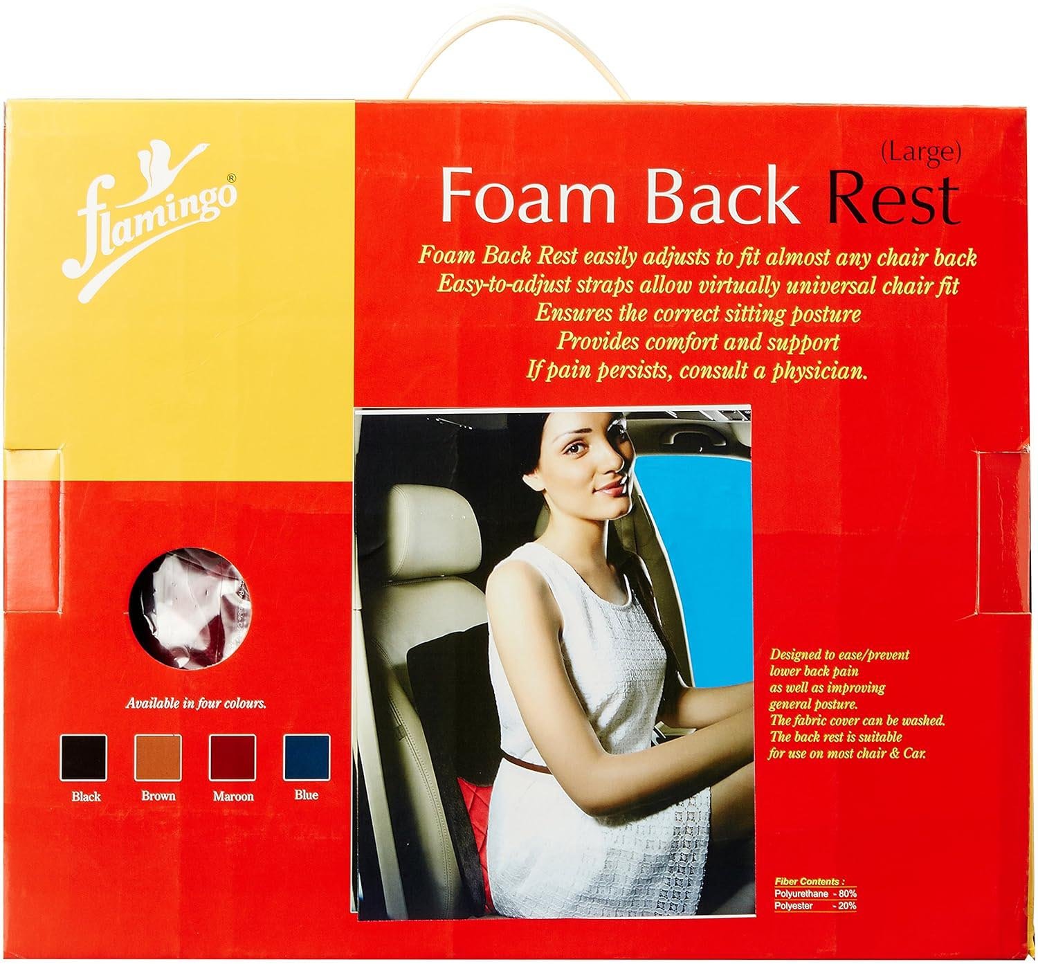 Flamingo Back Rest Foam Red Large, 1 Count, Pack of 1 Flamingo Back Rest Foam Red Large, 1 Count, Pack of 1