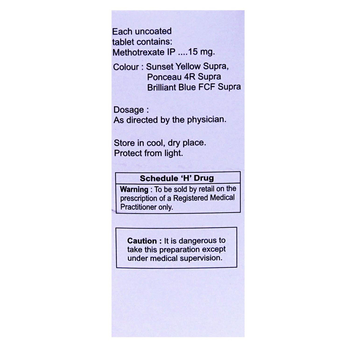 Folitrax-15 Tablet 10's, Pack of 10 TABLETS Folitrax-15 Tablet 10's, Pack of 10 TABLETS