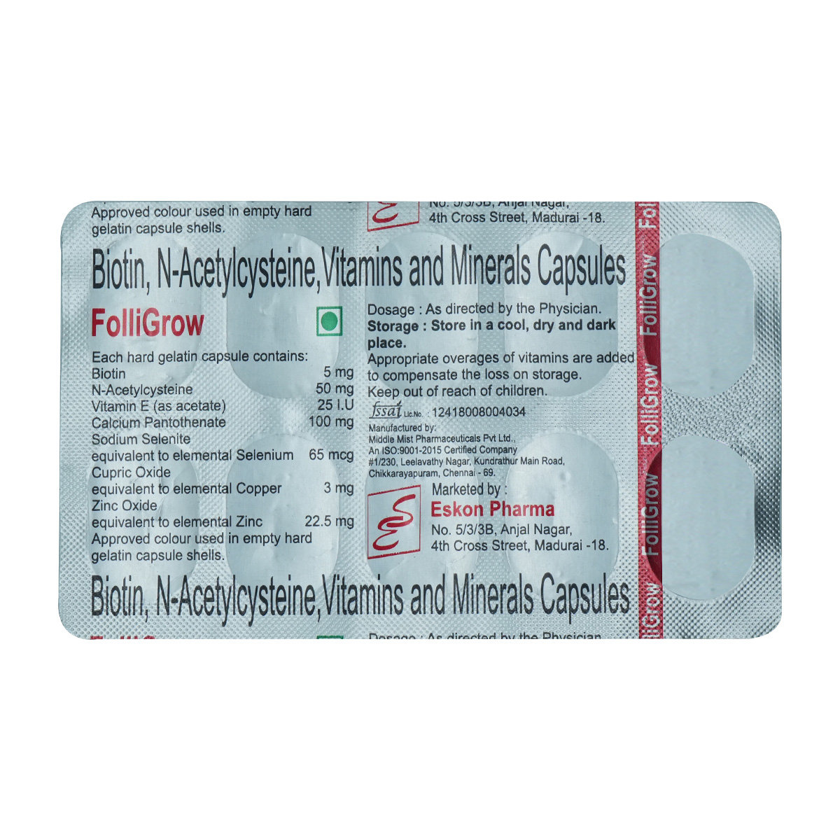 Folligrow Capsule 10's, Pack of 10 Folligrow Capsule 10's, Pack of 10