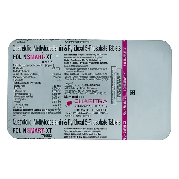 Fol N Smart XT Tablet 10's, Pack of 10