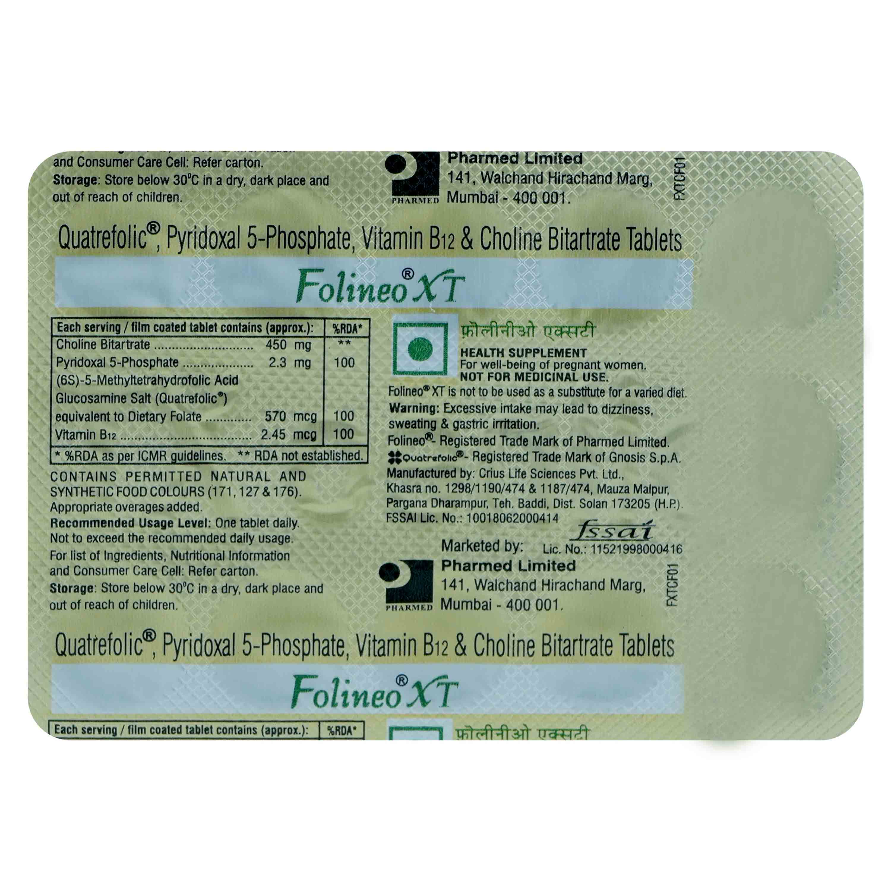 Buy Folineo XT Tablet 10's Online