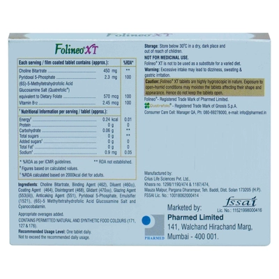 Folineo XT Tablet 10's, Pack of 10 TabletS