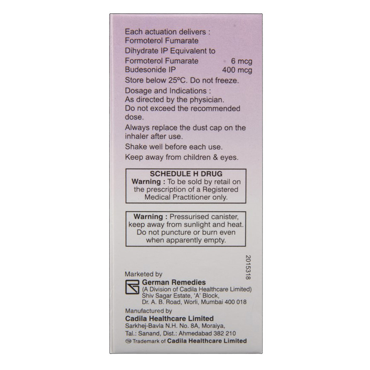 Formonide 400 Inhaler 120 mdi, Pack of 1 INHALER Formonide 400 Inhaler 120 mdi, Pack of 1 INHALER