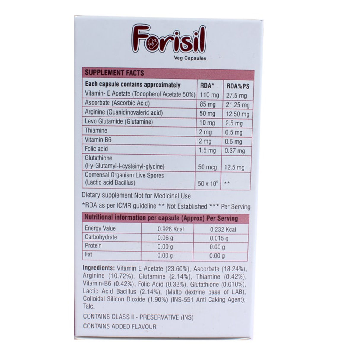 Forisil Veg Capsule 60's Price, Uses, Side Effects, Composition